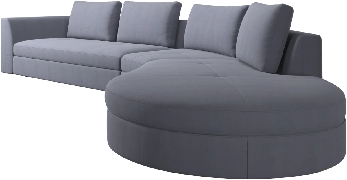 Bergamo sofa with round lounging unit,right