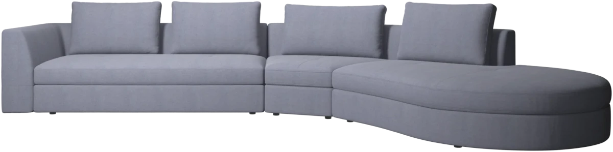 Bergamo sofa with round lounging unit,right