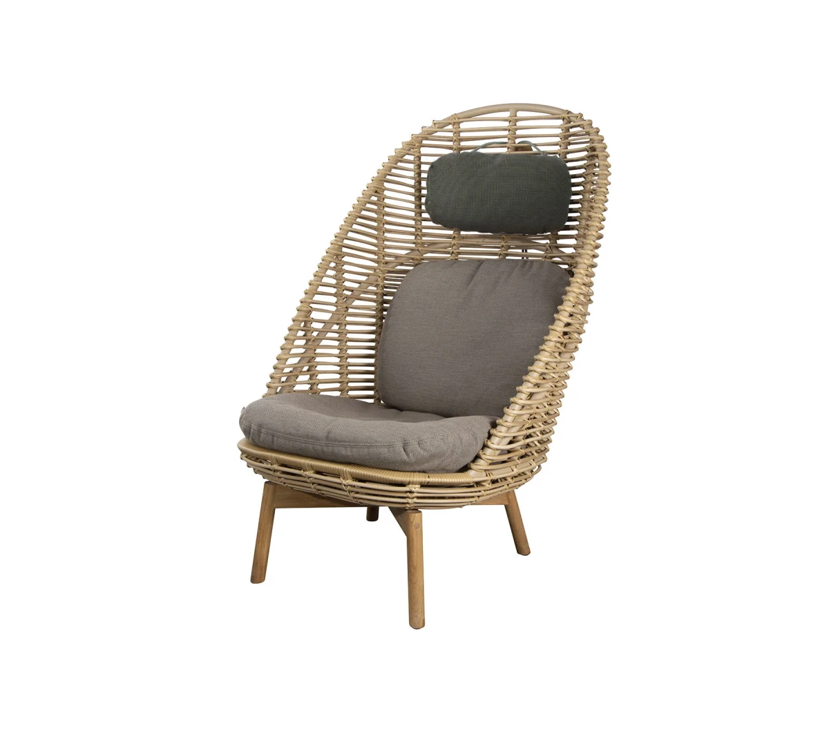 Hive highback chair w/teak legs