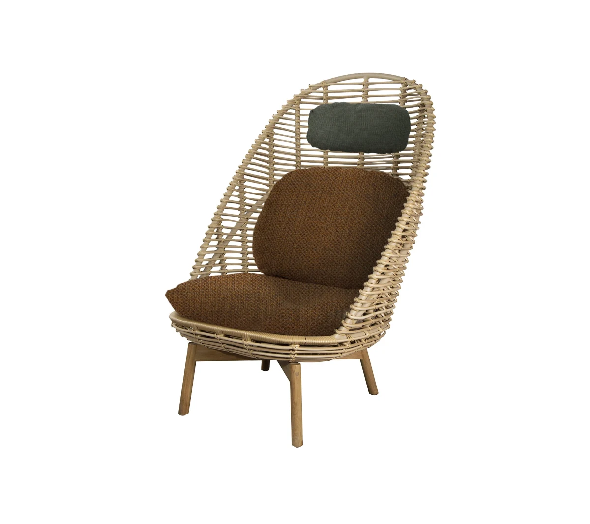 Hive highback chair w/teak legs