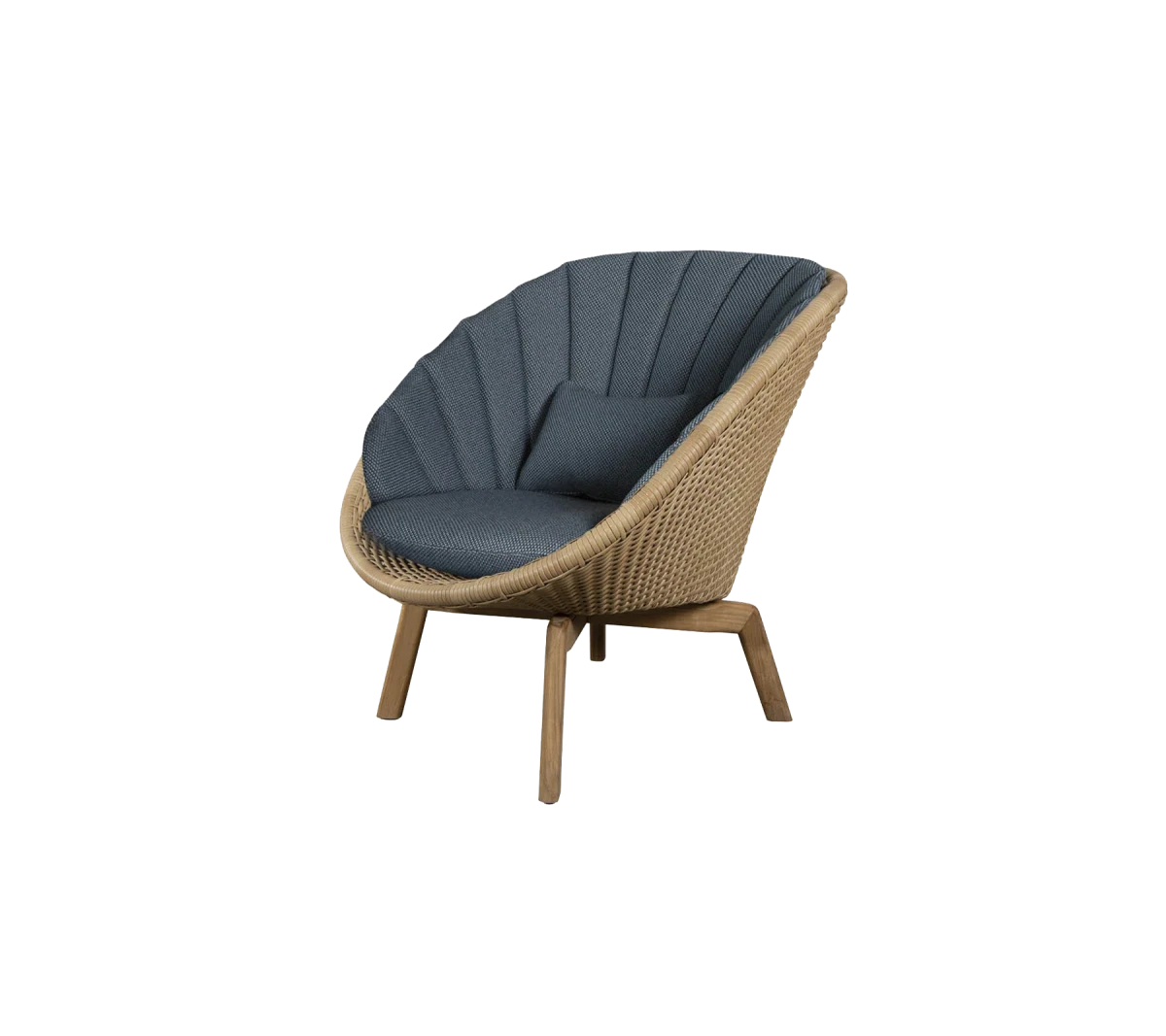 Peacock lounge chair w/teak legs