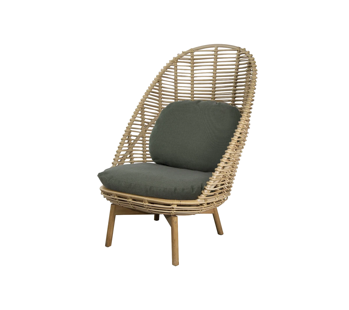 Hive highback chair w/teak legs