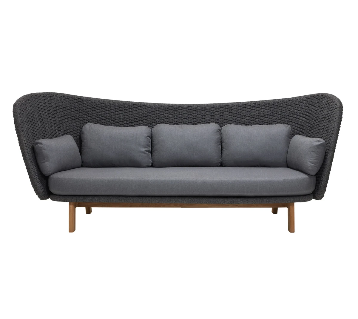 Peacock Wing 3-seater sofa w/teak legs