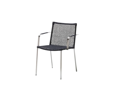 Straw armchair, stackable