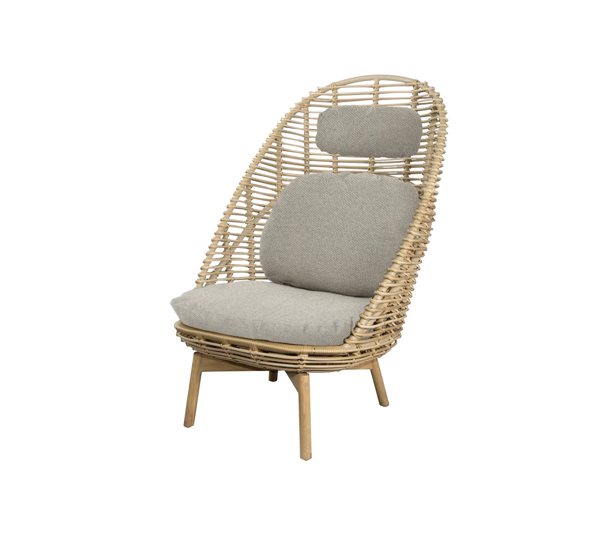 Hive highback chair w/teak legs