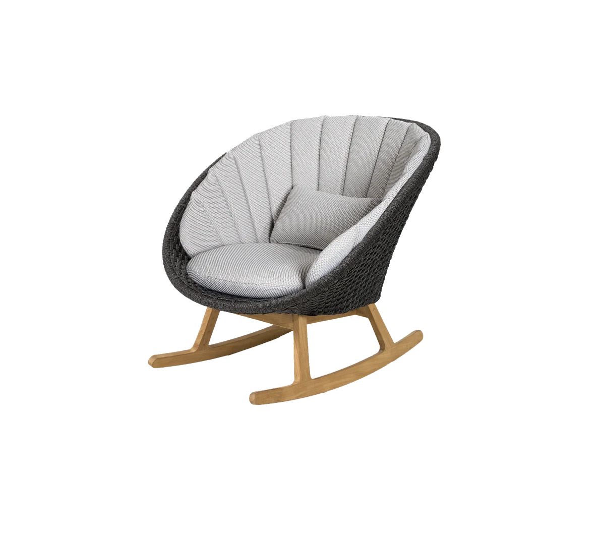 Peacock rocking chair w/teak legs