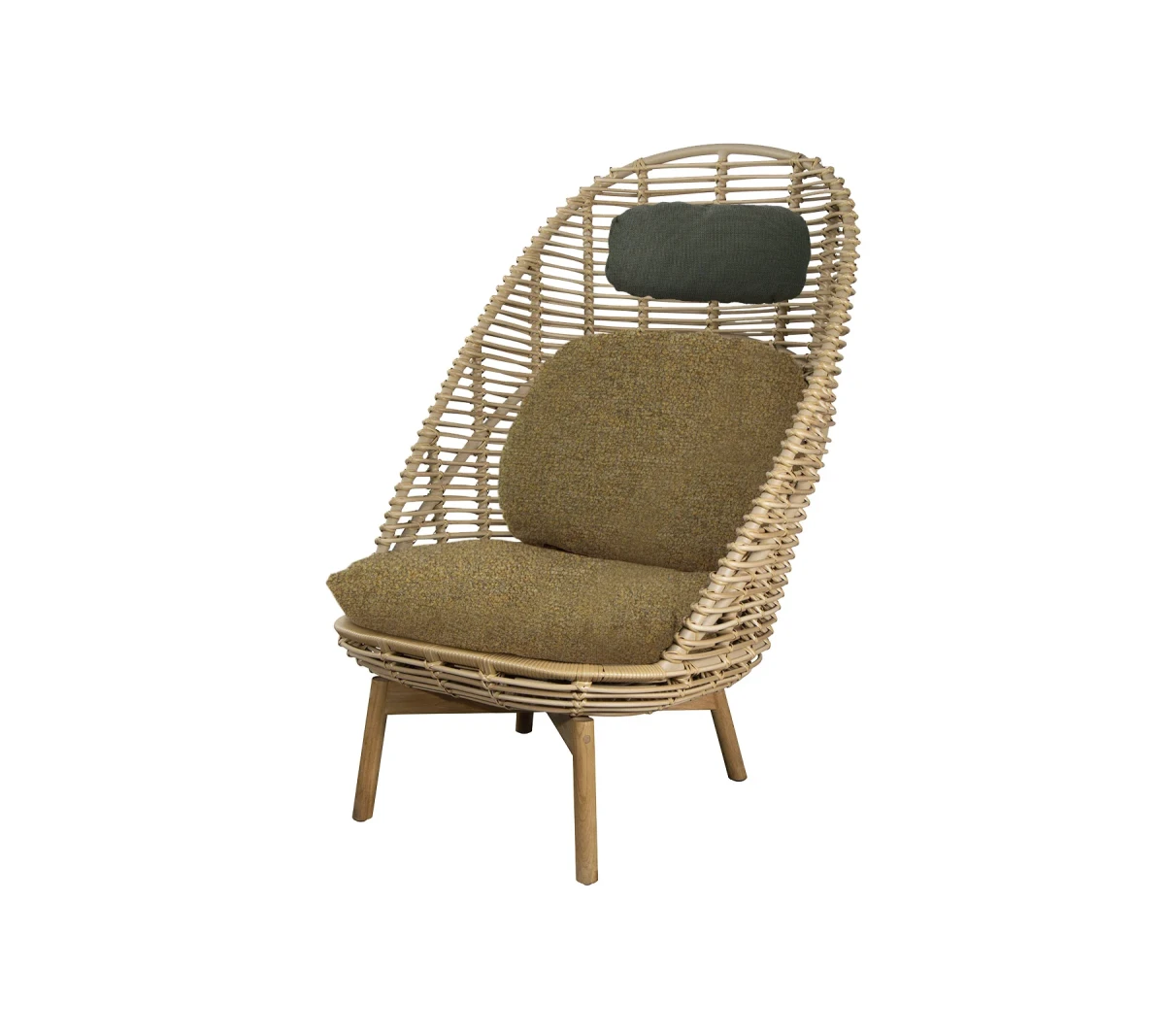Hive highback chair w/teak legs