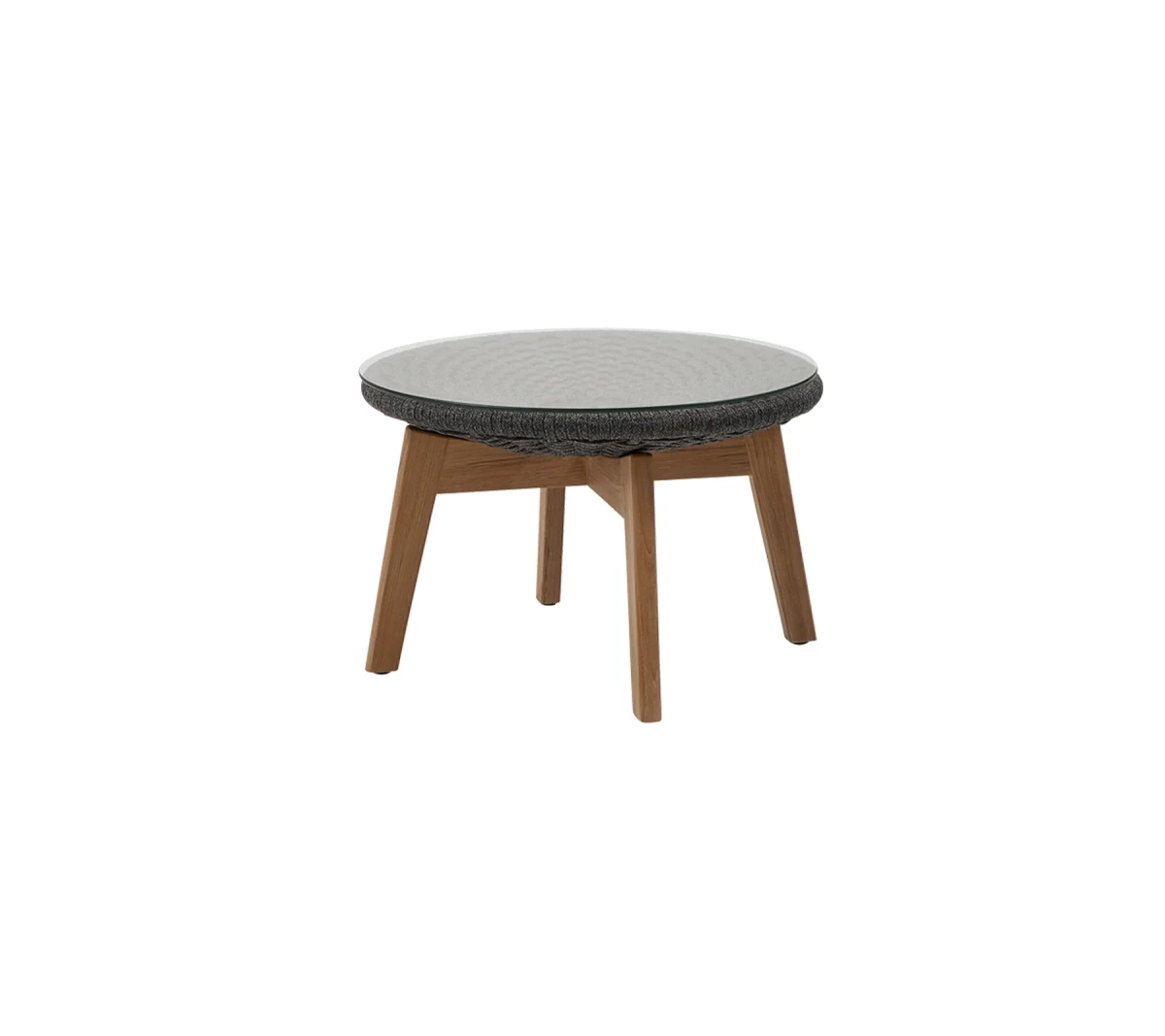Peacock side table/footstool w/teak legs
