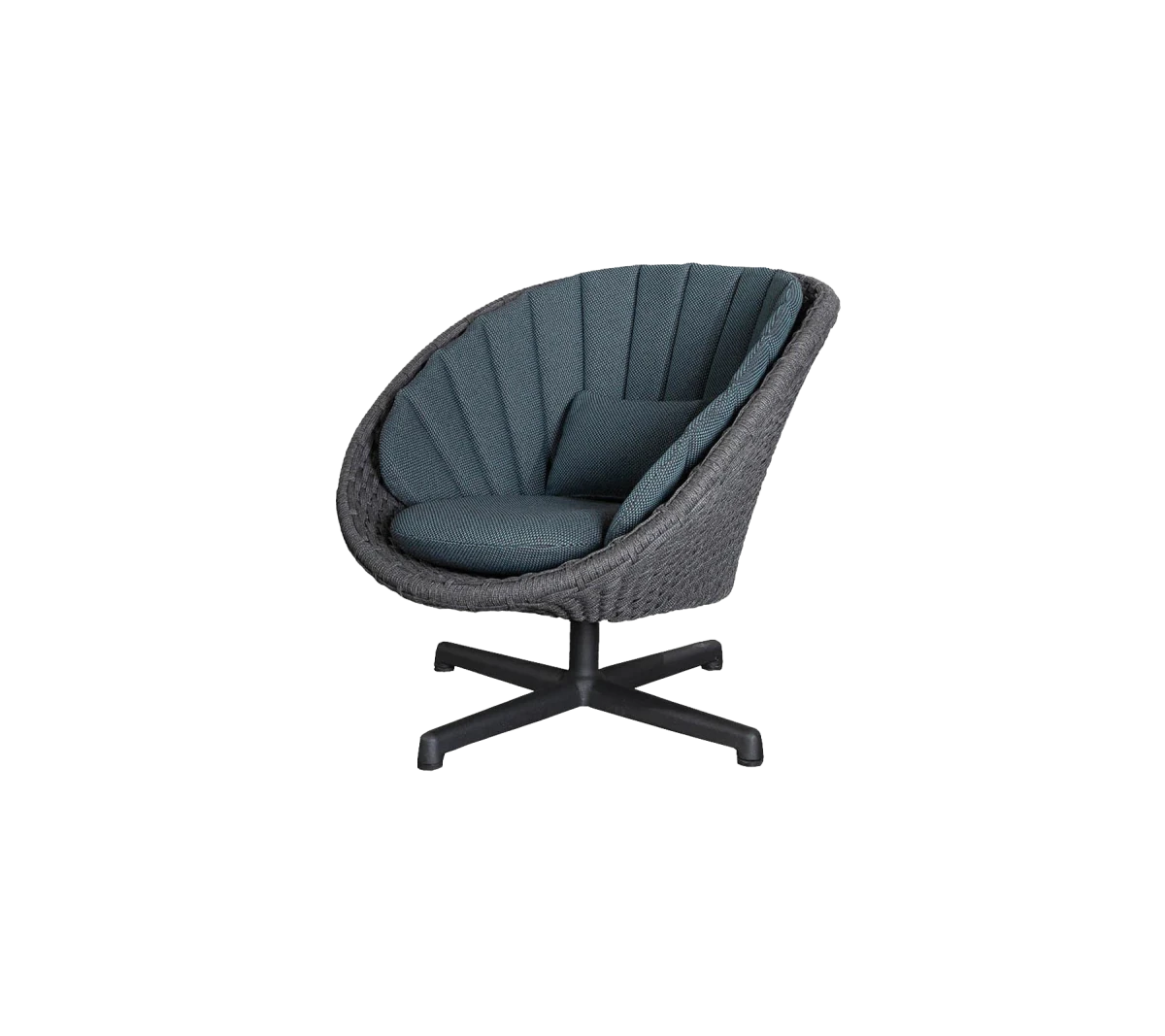 Peacock lounge chair w/swivel aluminium base