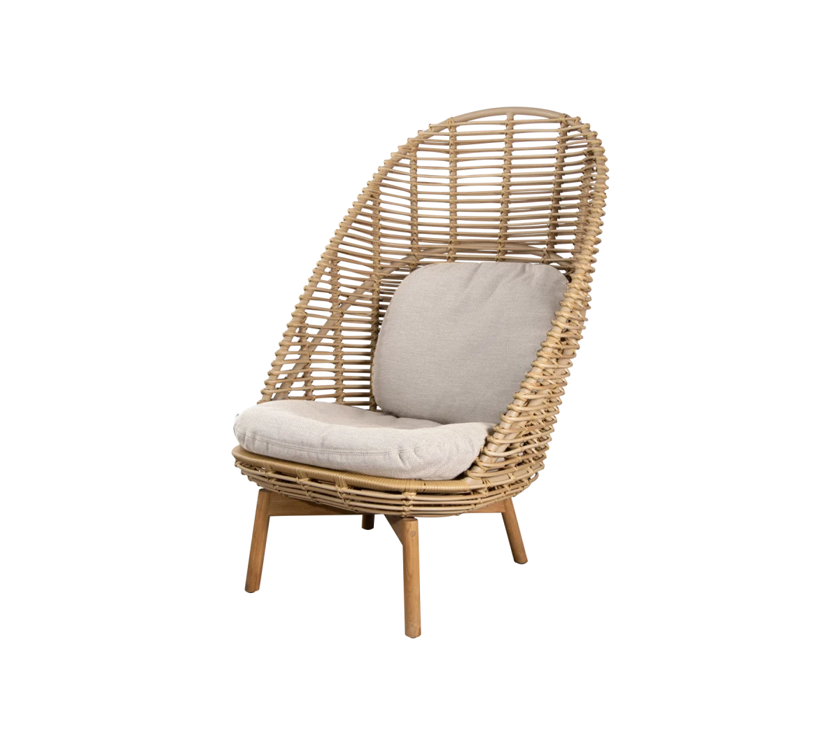 Hive highback chair w/teak legs