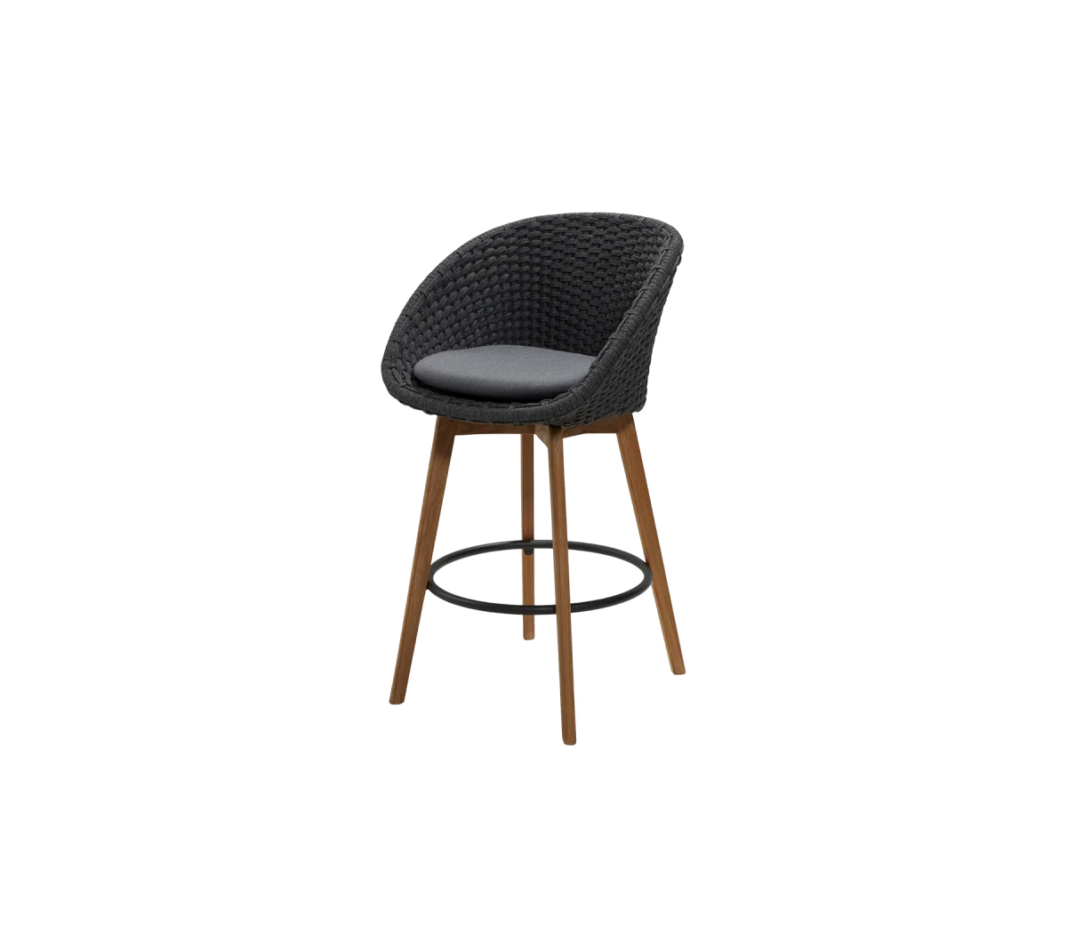 Peacock bar chair w/teak legs
