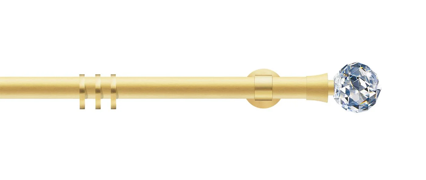 Brushed brass / crystal glass
