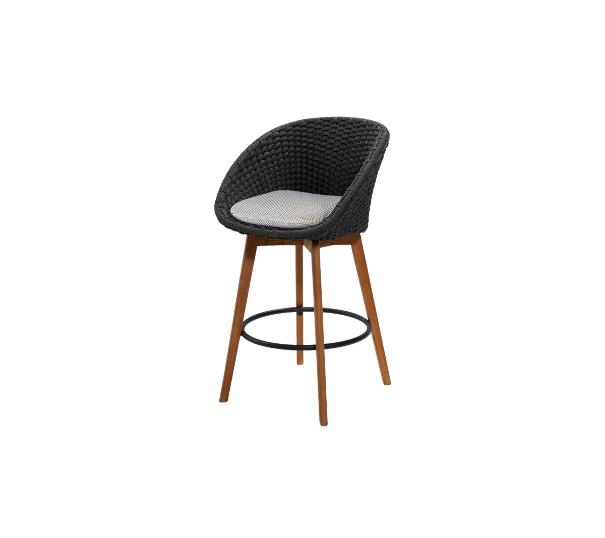 Peacock bar chair w/teak legs