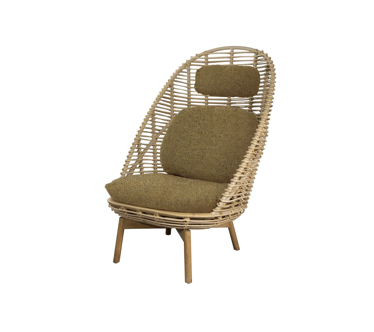 Hive highback chair w/teak legs