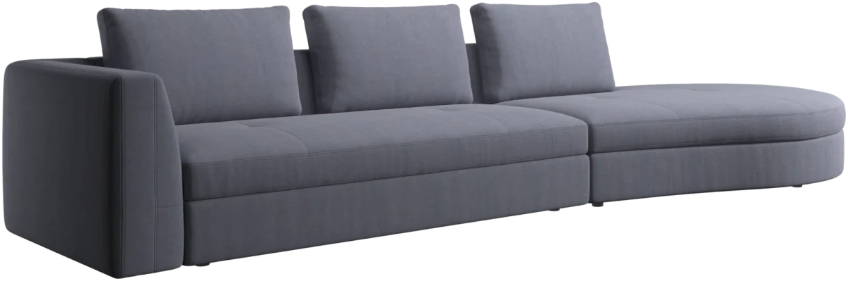 Bergamo sofa with round lounging unit,right