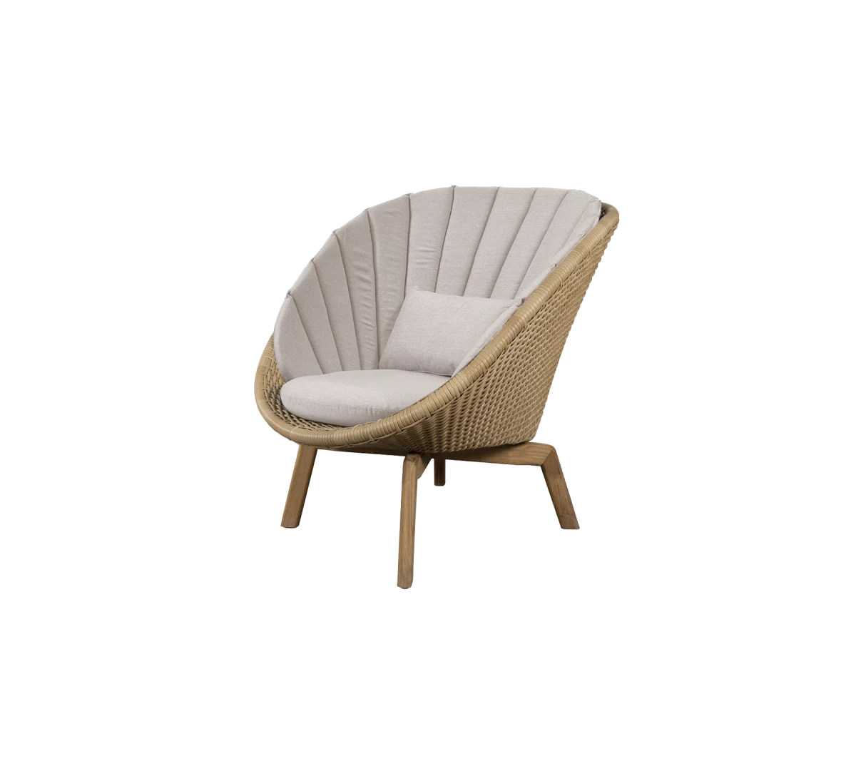 Peacock lounge chair w/teak legs