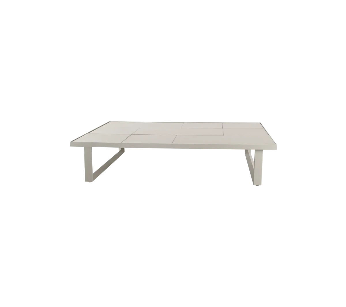 Glaze coffee table base rect. f/tiles, 120x70 cm