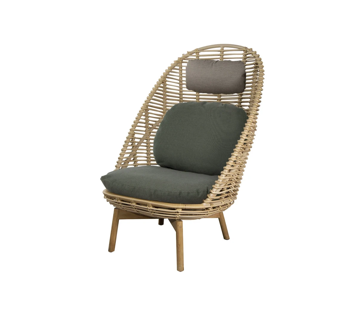 Hive highback chair w/teak legs