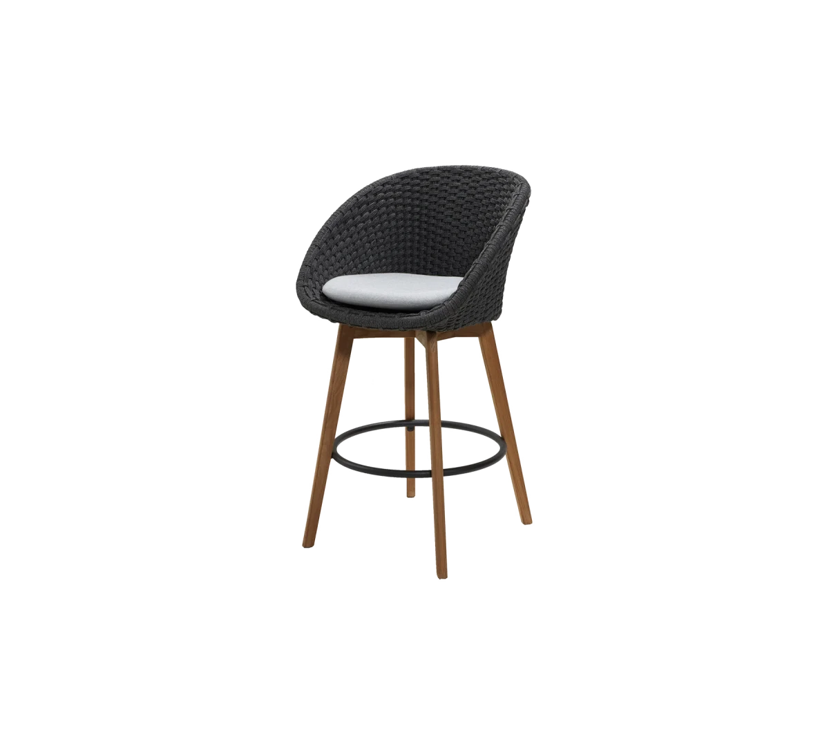 Peacock bar chair w/teak legs