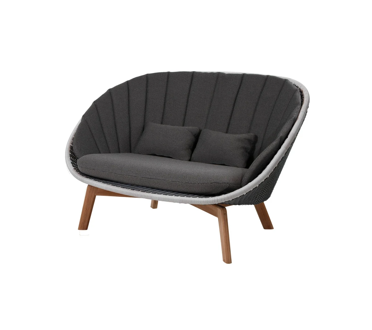 Peacock 2-seater sofa w/teak legs