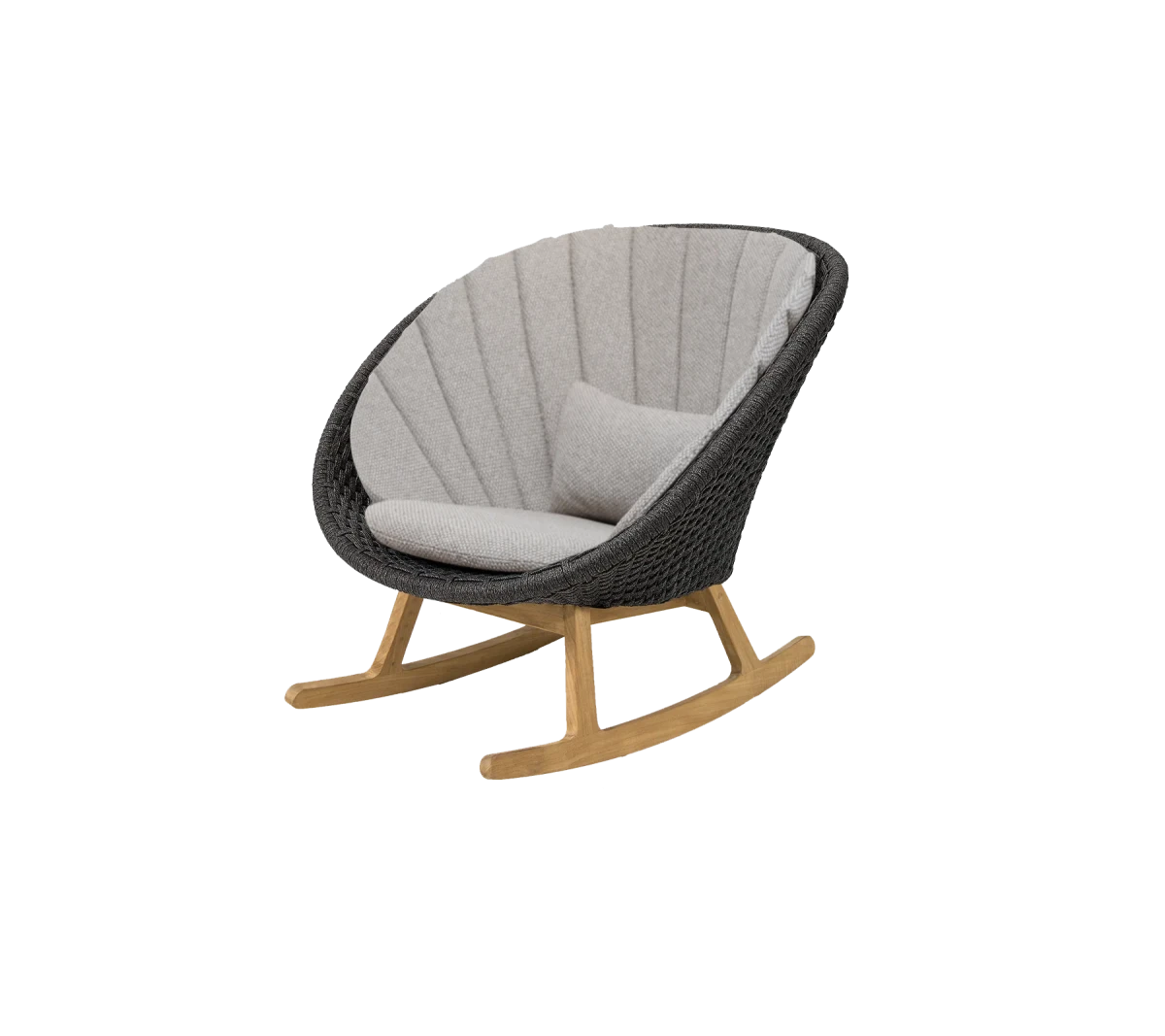 Peacock rocking chair w/teak legs