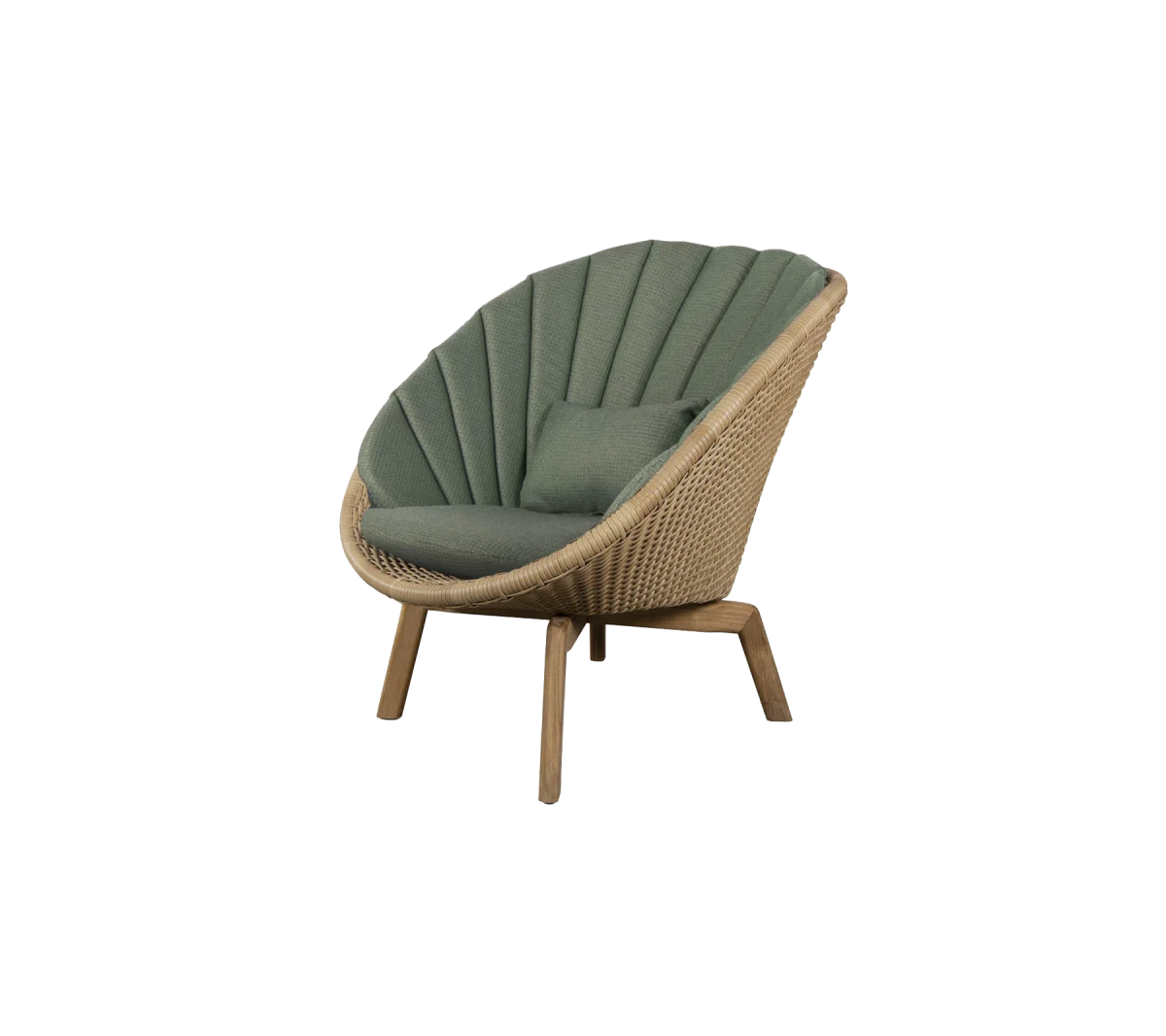 Peacock lounge chair w/teak legs