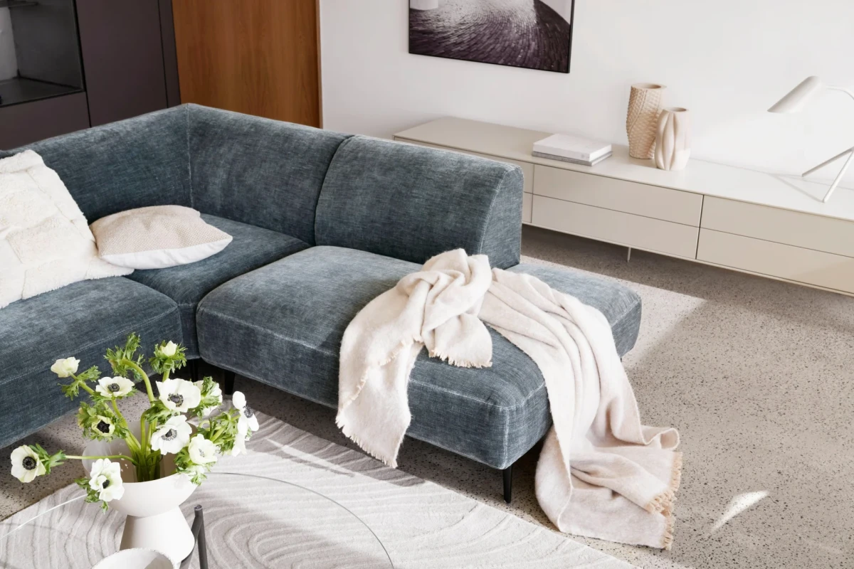 Modena corner sofa with lounging unit