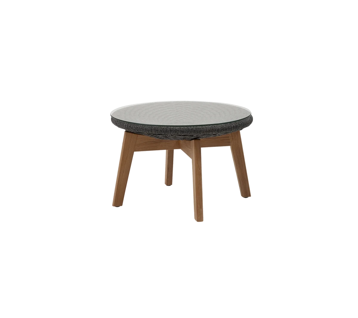 Peacock side table/footstool w/teak legs