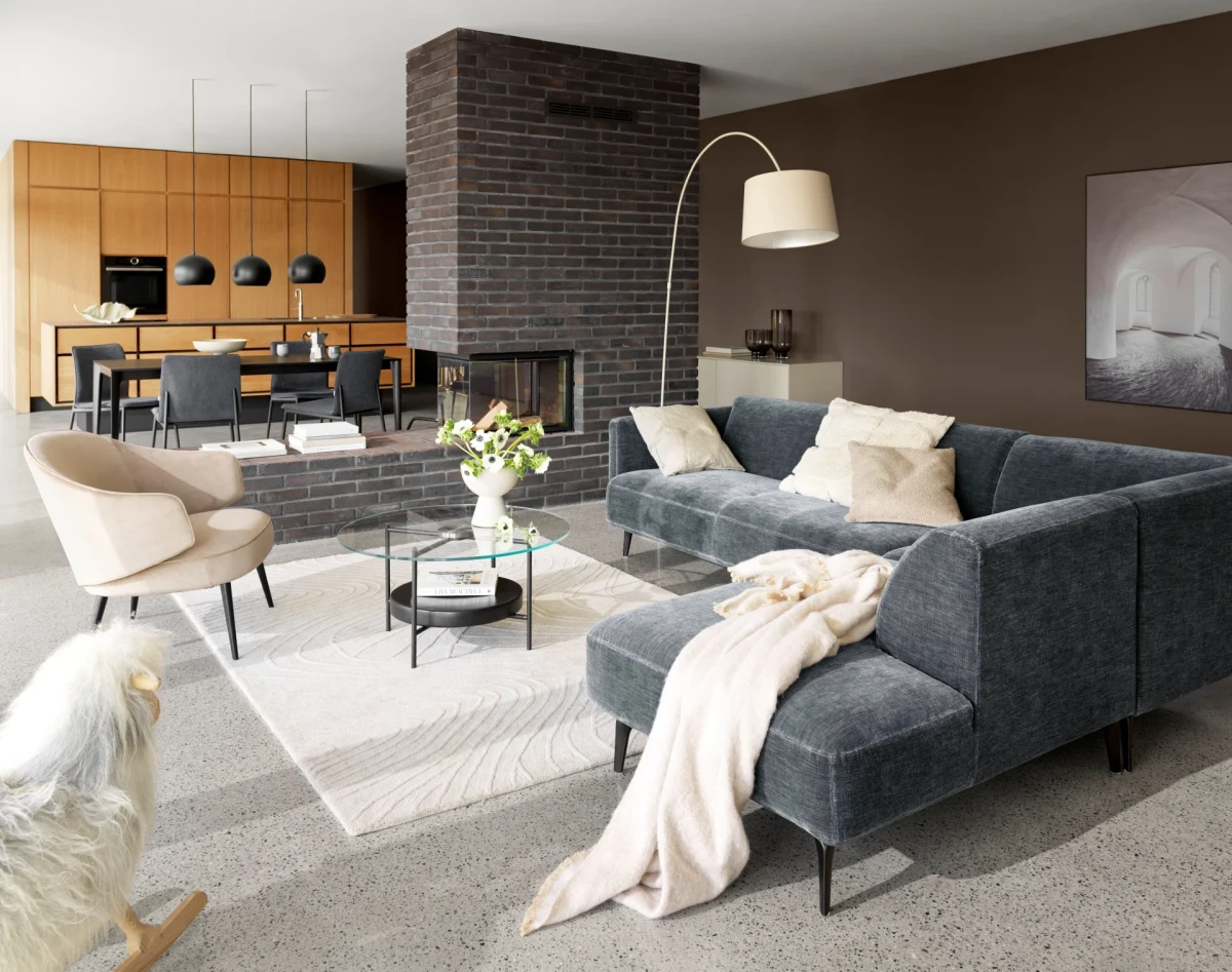 Modena corner sofa with lounging unit