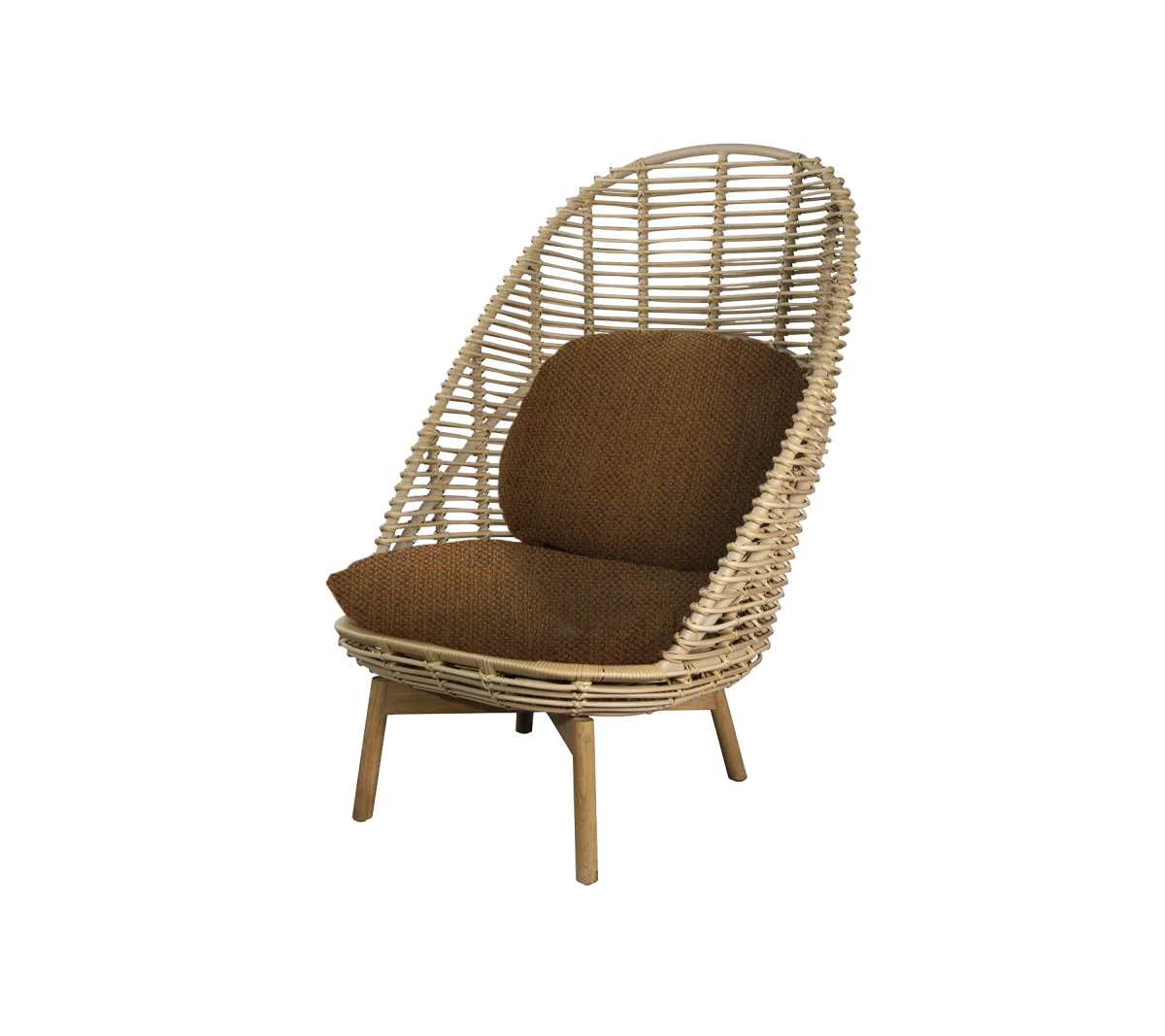 Hive highback chair w/teak legs