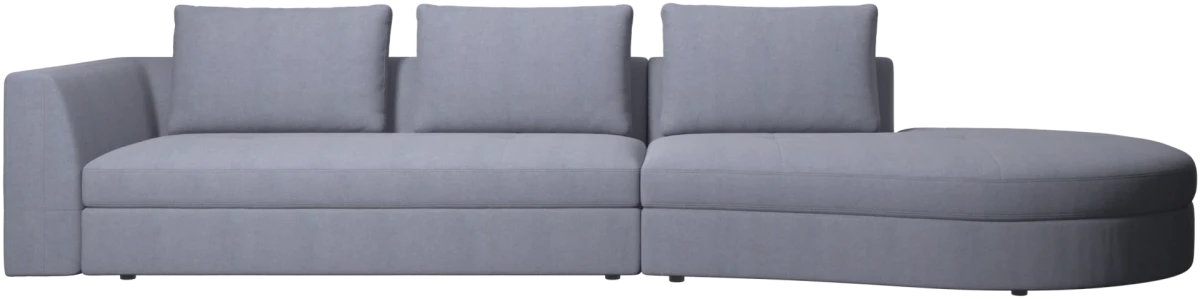 Bergamo sofa with round lounging unit,right
