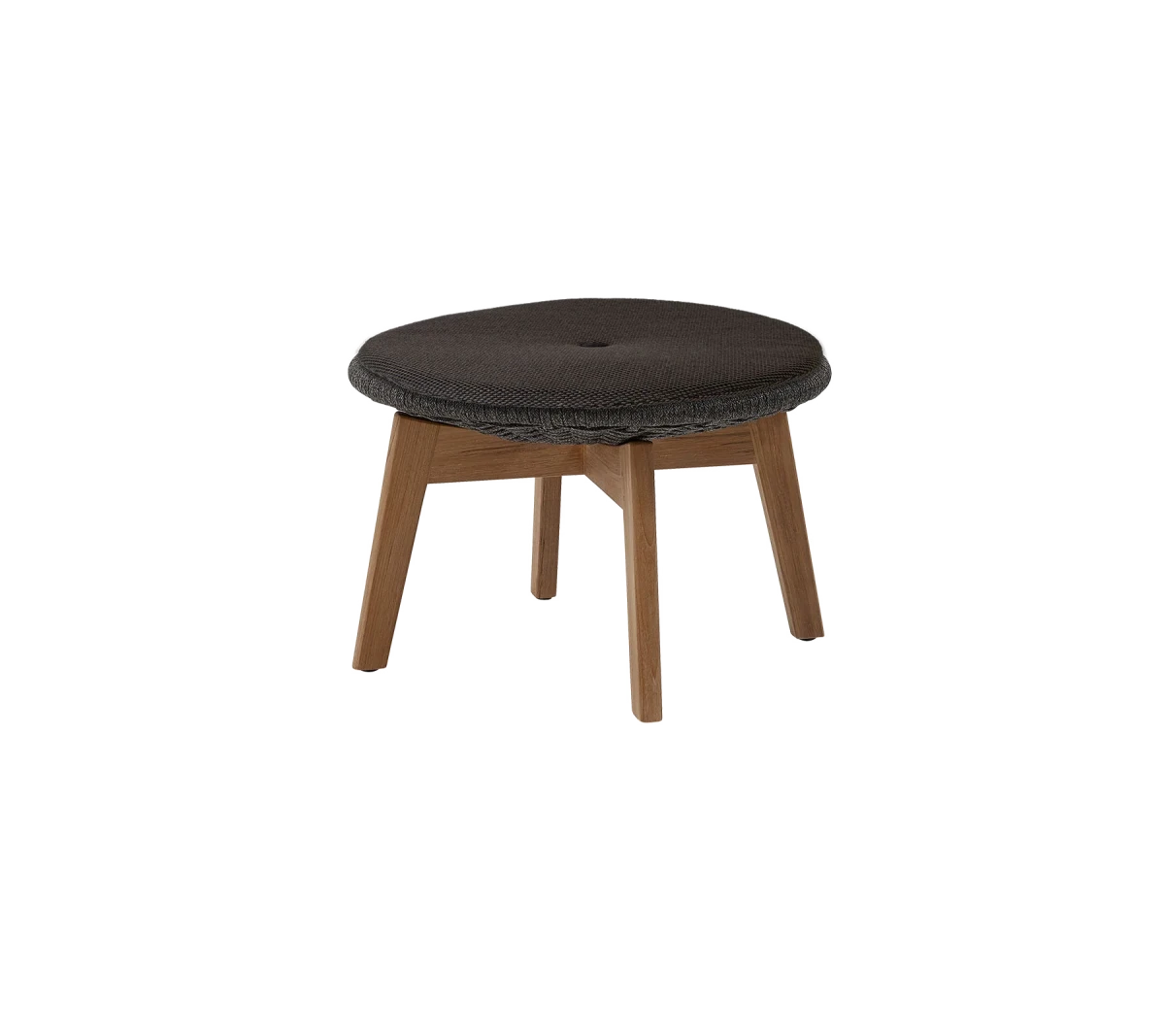 Peacock side table/footstool w/teak legs