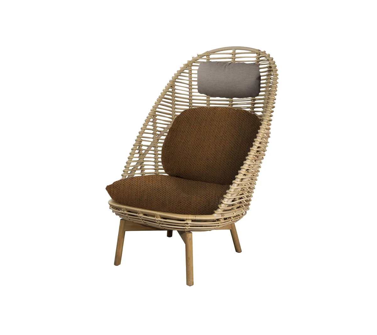 Hive highback chair w/teak legs