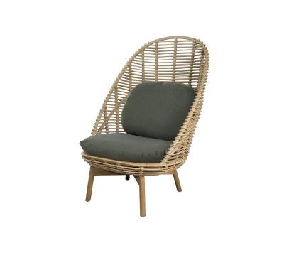 Hive highback chair w/teak legs