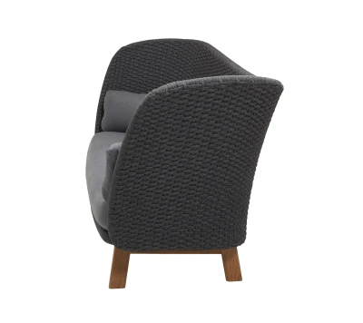 Peacock Wing 3-seater sofa w/teak legs
