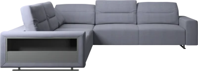 Hampton corner sofa with adjustable back and storage on left side