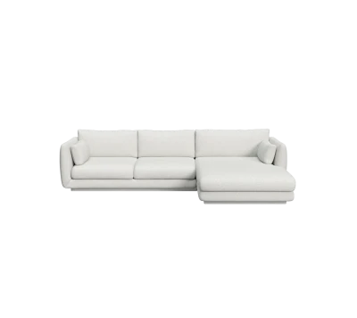 Bloom 2-seater sofa w/chaise lounge left & plinth